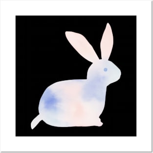 Watercolor Abstract  Cute Bunny Posters and Art